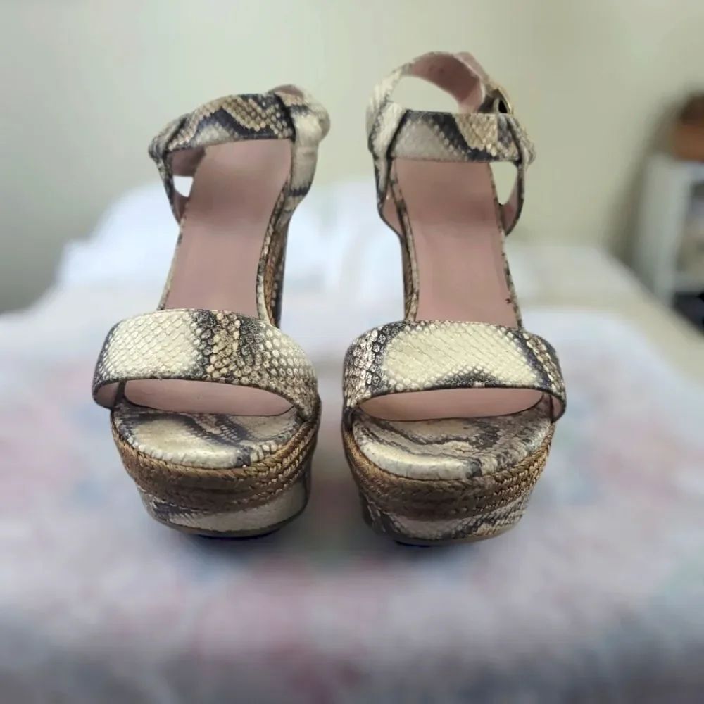 Embossed Snakeskin Slingback Sandals - 9M